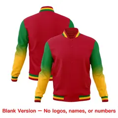 Red Gold White Gradient Varsity Raglan Letterman Jacket 7