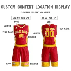 Red Gold-White Graffiti Lightning Basketball Jersey 3