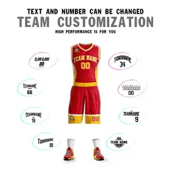 Red Gold-White Graffiti Lightning Basketball Jersey 4