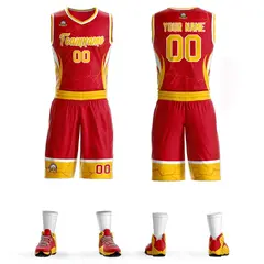 Red Gold-White Graffiti Lightning Basketball Jersey