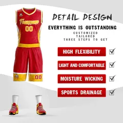 Red Gold-White Graffiti Lightning Basketball Jersey 2