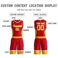 Red Gold-White Graffiti Lightning Basketball Jersey 3