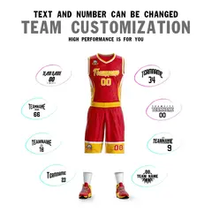 Red Gold-White Graffiti Lightning Basketball Jersey 4