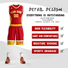 Red Gold-White Graffiti Lightning Basketball Jersey 2