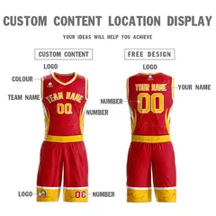 Red Gold-White Graffiti Lightning Basketball Jersey 3