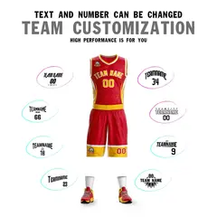 Red Gold-White Graffiti Lightning Basketball Jersey 4