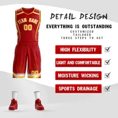 Red Gold-White Graffiti Points Element Basketball Jersey 2