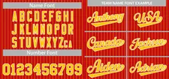 Red Gold-White Stripe Authentic Fashion Baseball Jersey 3