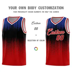Red Gradient Dots Pattern Basketball Jersey 3