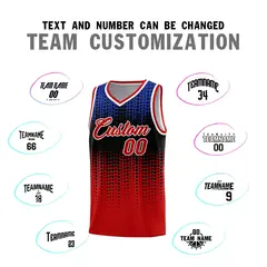 Red Gradient Dots Pattern Basketball Jersey 4