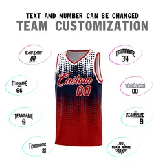 Red Gradient Dots Pattern Basketball Jersey 4