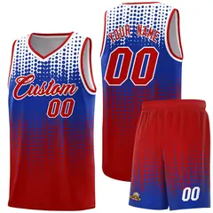 Red Gradient Dots Pattern Basketball Jersey