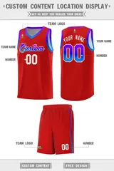 Red Gradient Font Sports Uniform Basketball Jersey 2