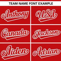Red Gradient Ribbed Authentic Baseball Jersey 3