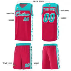 Red Graffiti Side Pattern Basketball Jersey 5
