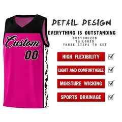 Red Graffiti Side Pattern Basketball Jersey 2