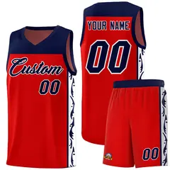 Red Graffiti Side Pattern Basketball Jersey