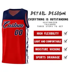 Red Graffiti Side Pattern Basketball Jersey 2