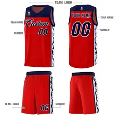 Red Graffiti Side Pattern Basketball Jersey 5