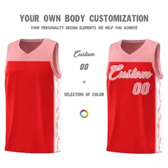 Red Graffiti Side Pattern Basketball Jersey 3