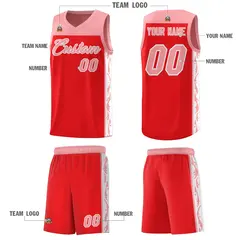 Red Graffiti Side Pattern Basketball Jersey 5
