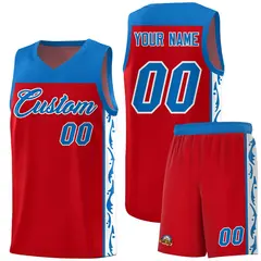Red Graffiti Side Pattern Basketball Jersey 1