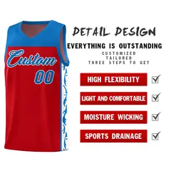 Red Graffiti Side Pattern Basketball Jersey 2