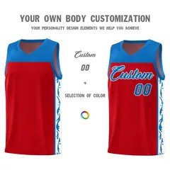 Red Graffiti Side Pattern Basketball Jersey 3
