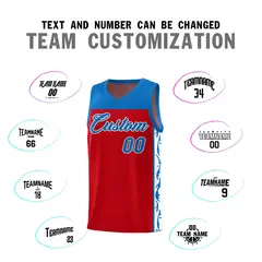 Red Graffiti Side Pattern Basketball Jersey 4