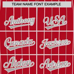 Red Gray and White Bi-Color Stripes Fashion Baseball Jersey 3