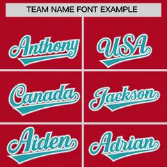 Red Gray-Aqua Raglan Sleeves Full-Snap Varsity Letterman Jacket 5