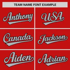 Red Gray-Black Raglan Sleeves Authentic Baseball Jersey 3