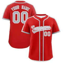 Red Gray Classic Authentic Baseball Jersey 1