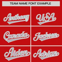 Red Gray Classic Authentic Baseball Jersey 3