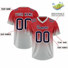 Red Gray Gradient Outdoor Authentic Football Jersey 2
