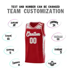 Red Gray Graffiti Pattern Basketball Jersey Sports Uniform 3