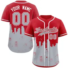 Red Gray Los Angeles City Nightscape Baseball Jersey