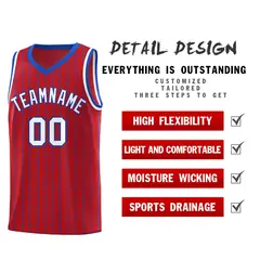 Red Gray Pinstripe Retro Sets Uniform Basketball Jersey 2
