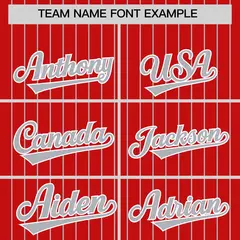 Red Gray Pinstripe Two-Tone Authentic Baseball Jersey 3