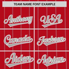 Red Gray Pinstripe Two-tone Side Authentic Baseball Jersey 3