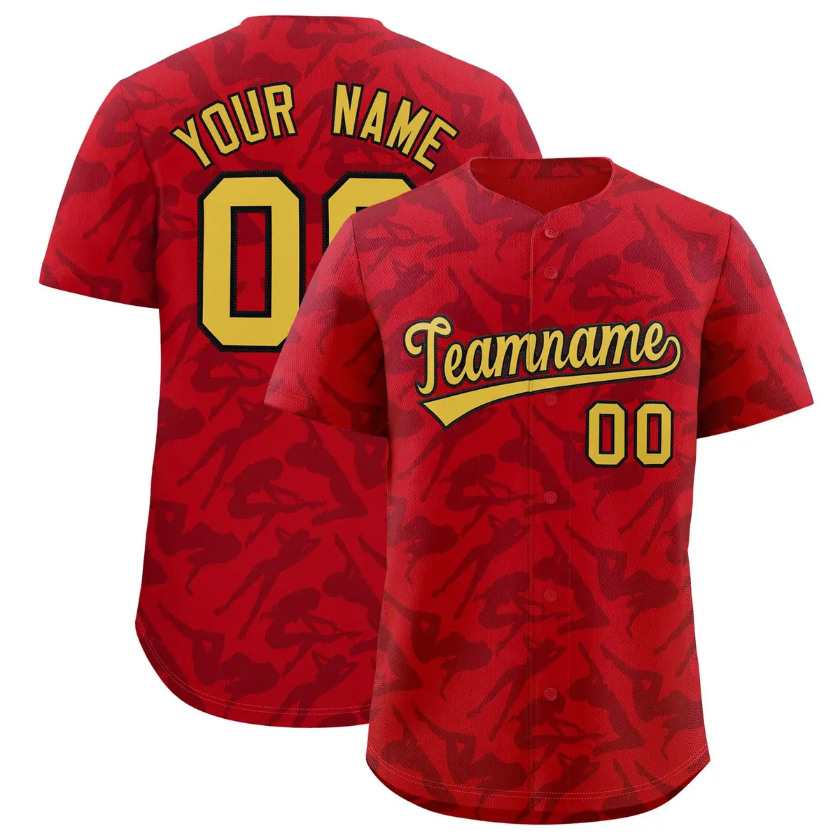 Red Gray Playboy Graffiti Pattern Baseball Jersey