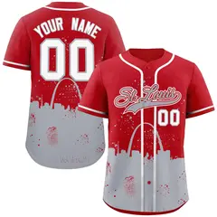 Red Gray St. Louis City Nightscape Authentic Baseball Jersey 1