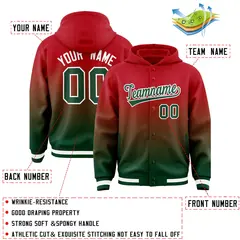 Red Green Gradient Letterman Varsity Jacket Hoodie 4