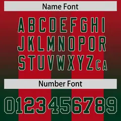Red Green Gradient Vertical Width Stripe Football Jersey 4