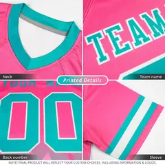 Red Green Gradient Vertical Width Stripe Football Jersey 5