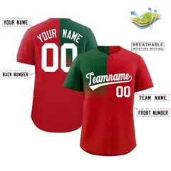 Red Green Half Gradient Authentic Baseball Jersey 2