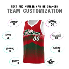Red Green Mountain Fade Gradient Fashion Basketball Jersey 4