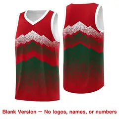 Red Green Mountain Fade Gradient Fashion Basketball Jersey 6
