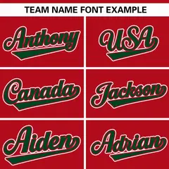 Red Green Raglan Gradient Thick Stripe Baseball Jersey 3