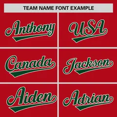 Red Green Raglan Sleeves Authentic Baseball Jersey 3